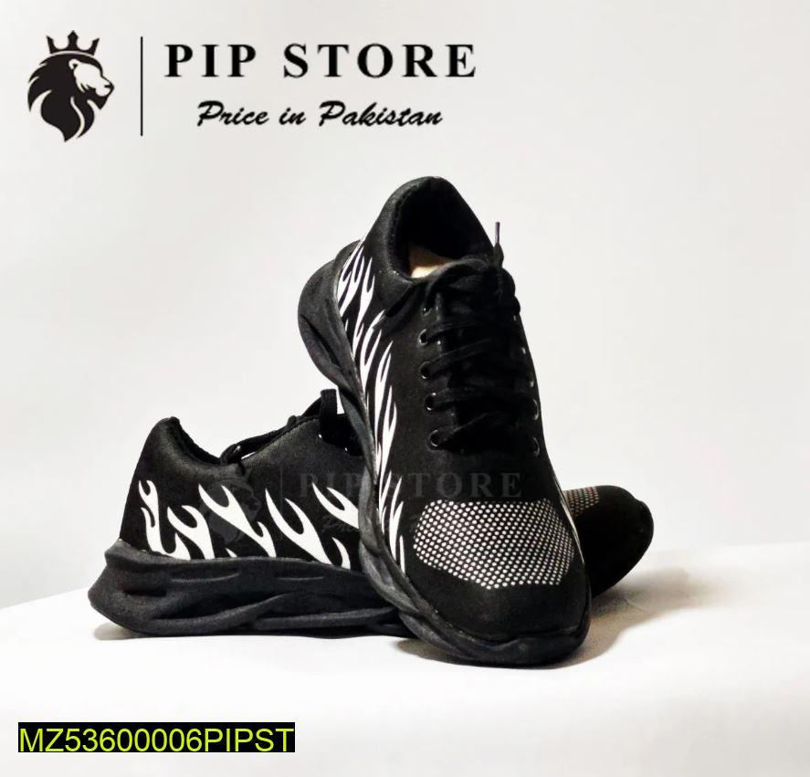 Men's Black White Fire Joggers Daily Wear Comfortable