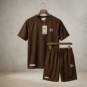 Prime Outfitter Premium BROWN  Dry-Fit Nikar Shirt Set – Breathable Sports & Casual Wear (T-Shirt + Shorts)