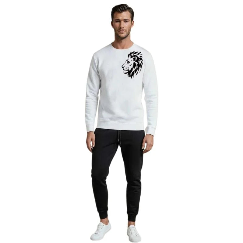 LION Printed White Tracksuit