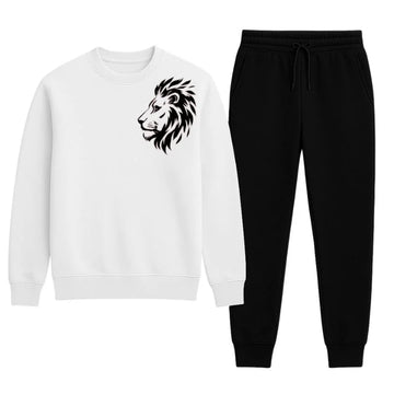 LION Printed White Tracksuit