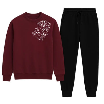 LION Printed Maroon  Tracksuit