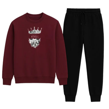 LION Printed Maroon Tracksuit