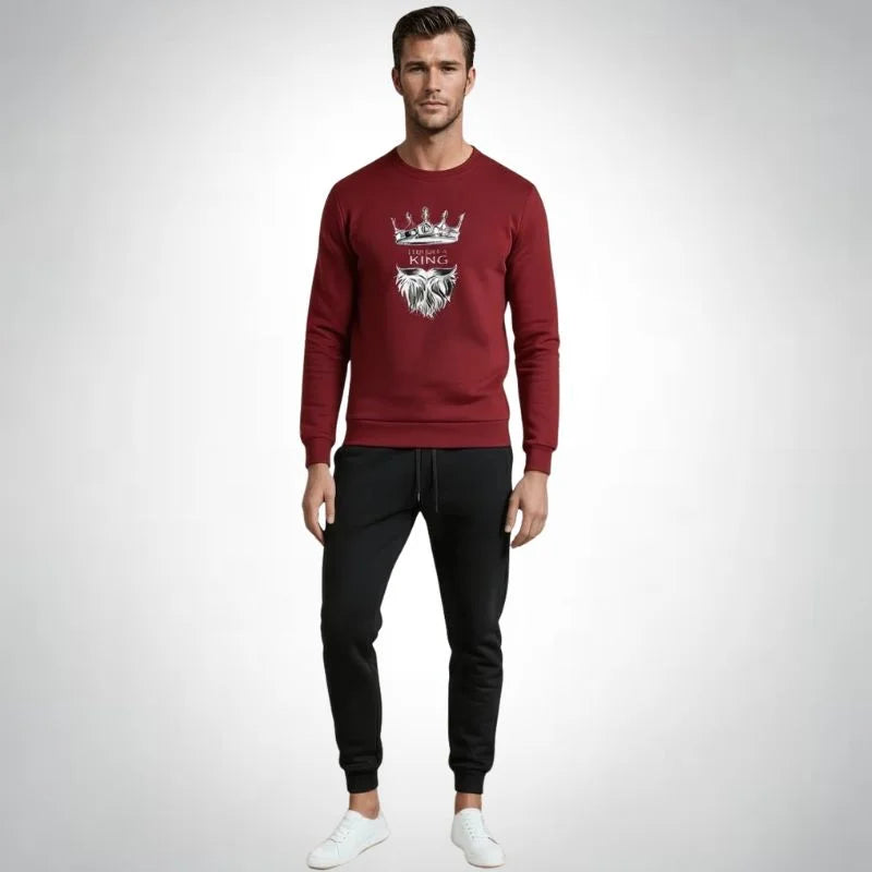 LION Printed Maroon Tracksuit