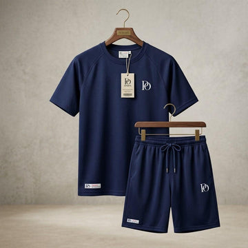 Prime Outfitter Premium NAVY BLUE  Dry-Fit Nikar Shirt Set – Breathable Sports & Casual Wear (T-Shirt + Shorts)
